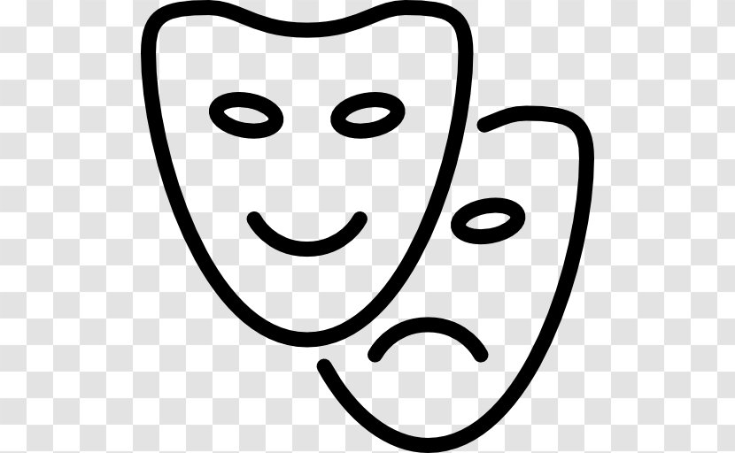 Icon Design Theatre - Silhouette - Comedy Mask Transparent PNG