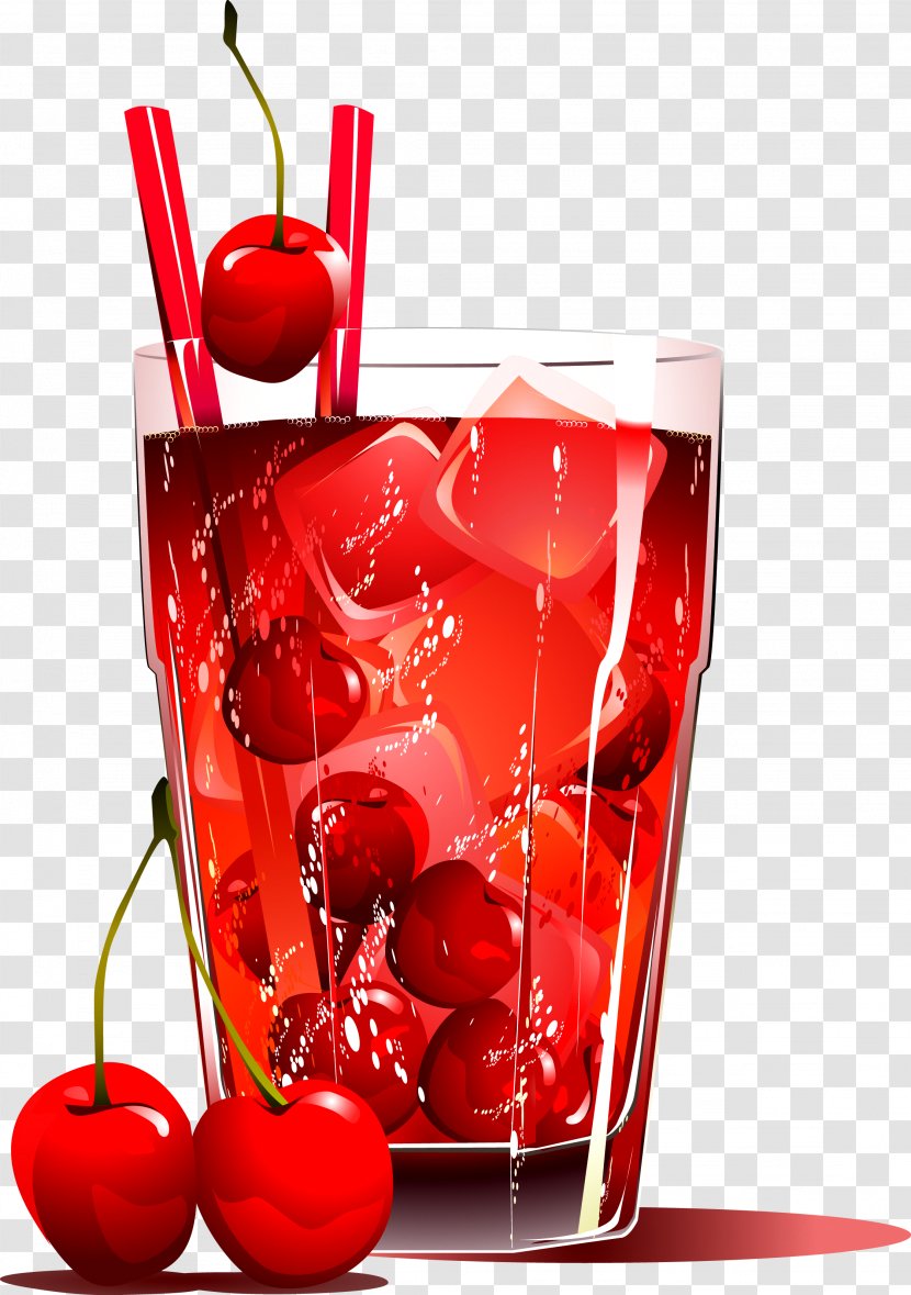 Juice Soft Drink Cherry Cherries Jubilee - Cocktail Transparent PNG