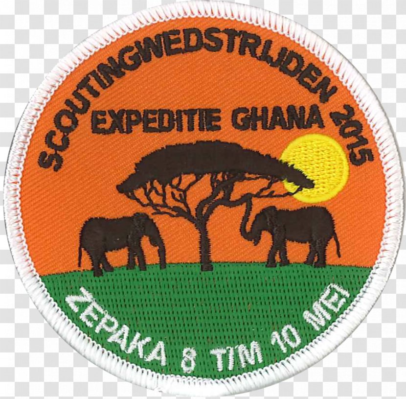Indian Elephant Fauna Font Elephants - Orange - August 15 Badge Transparent PNG