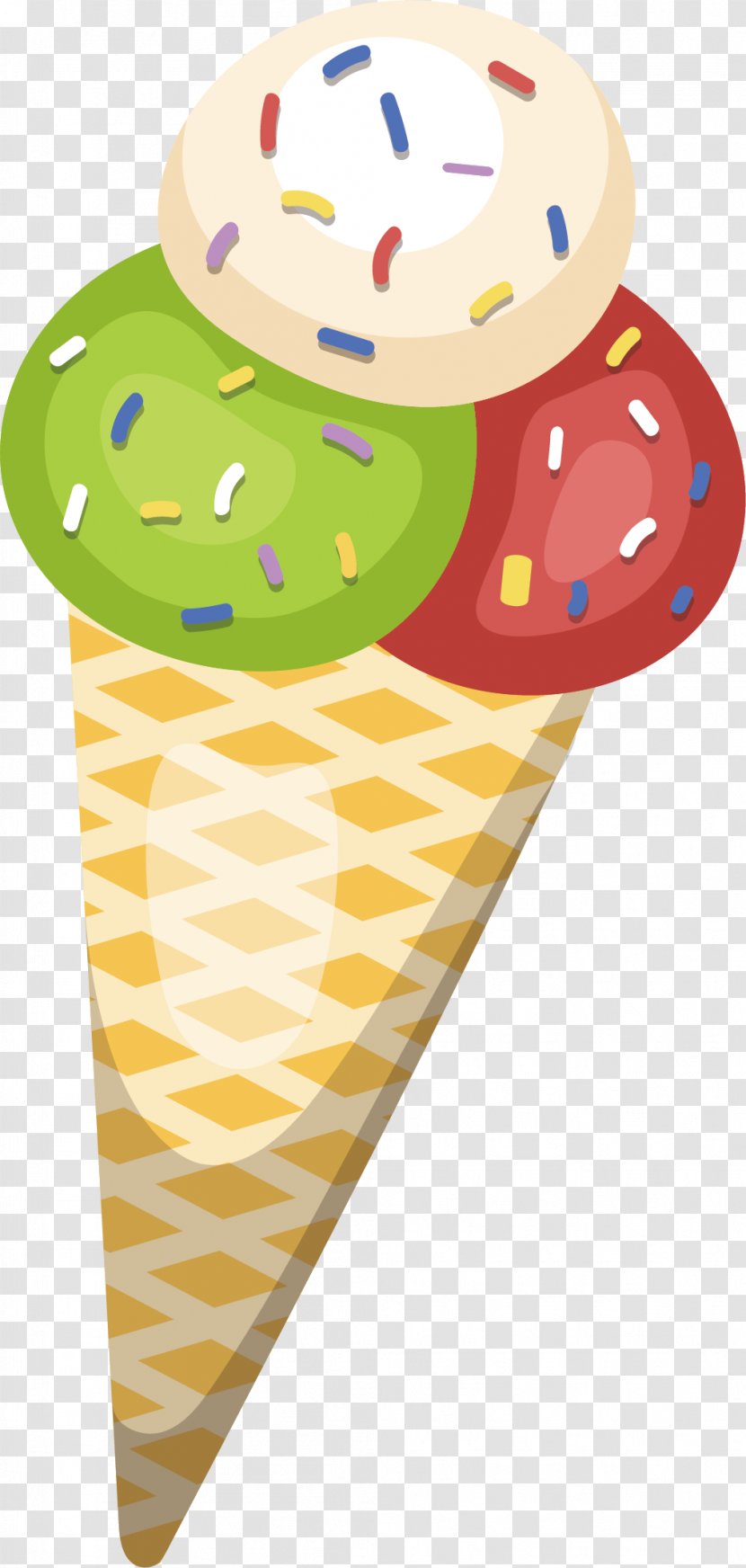 Ice Cream Cone Illustration - Vector Transparent PNG