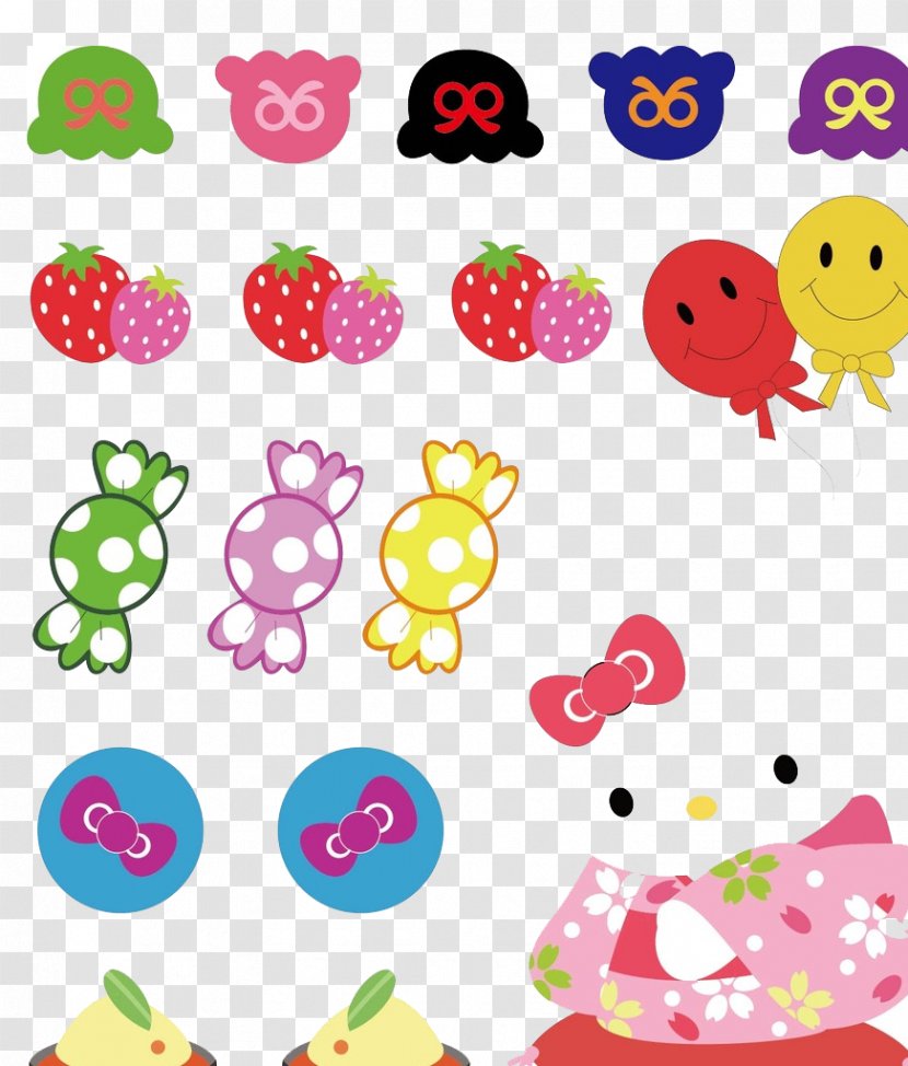 Hello Kitty Cartoon Clip Art - Baby Toys - Strawberry Kitten Balloon Material Transparent PNG