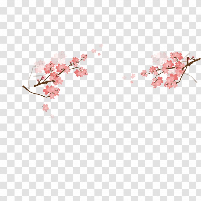 Cherry Blossom Pink - Plum - Vector Beautiful Japanese Blossoms Transparent PNG