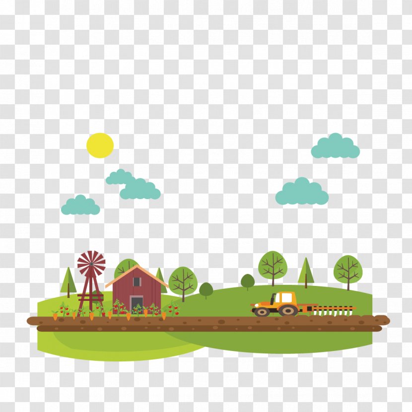 Adobe Illustrator Euclidean Vector - Illustration - Green Village Transparent PNG