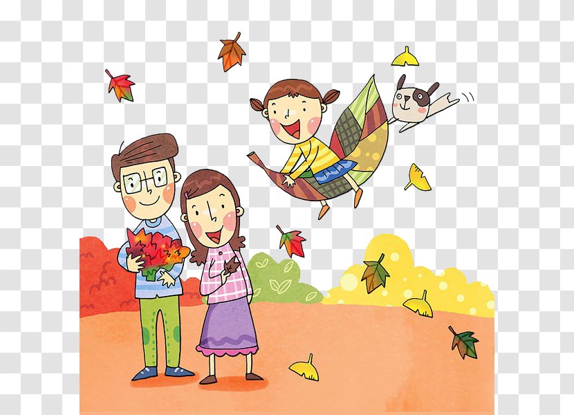 Drawing Photography Illustration - Family - Parents And Baby Walking Transparent PNG