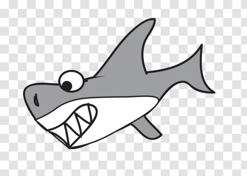 Great White Shark Cartoon Drawing Clip Art - Finning Transparent PNG