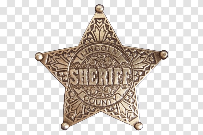 American Frontier Badge Sheriff Texas Cowboy - Brass Transparent PNG