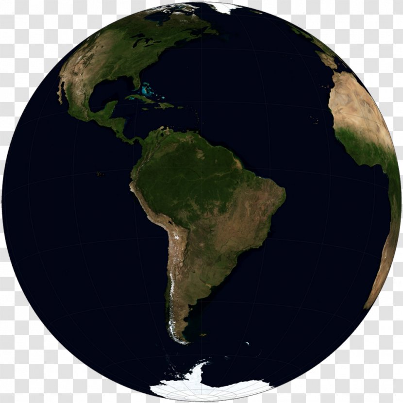 South America United States Globe Satellite Imagery Map - Weltraum Transparent PNG