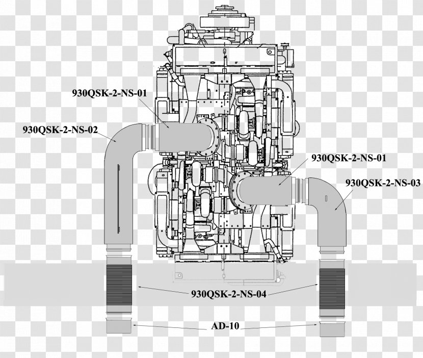 Product Design Engineering Diagram - Structure - Exhaust Pipe Transparent PNG