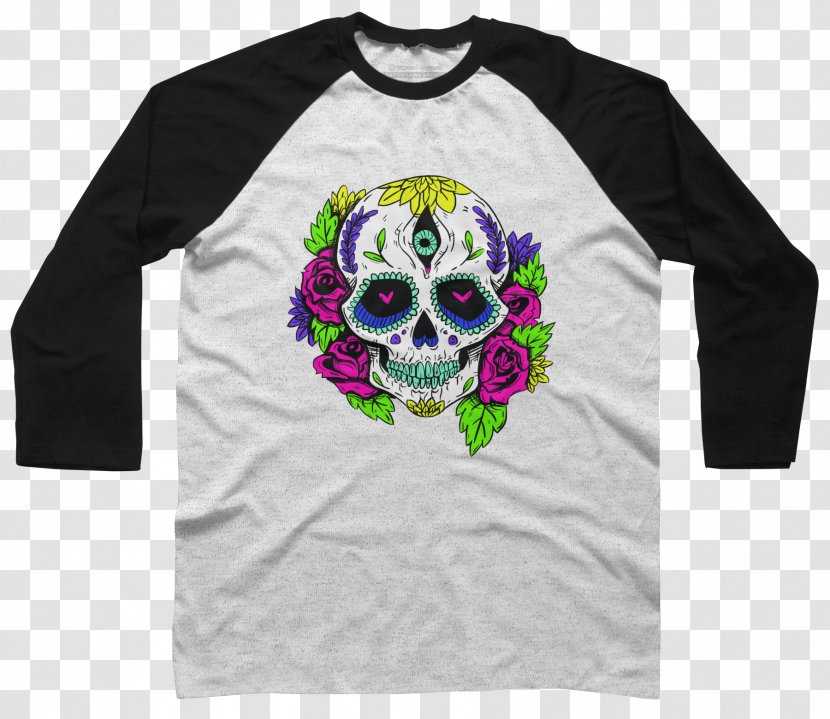 Long-sleeved T-shirt Hoodie - Clothing - Fashion Skull Print Transparent PNG