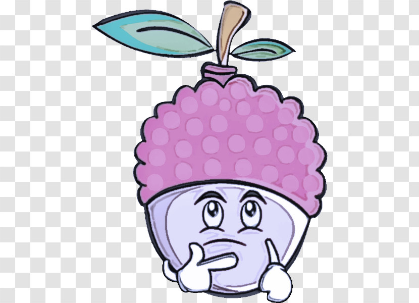 Cartoon Line Purple Headgear Fruit Transparent PNG
