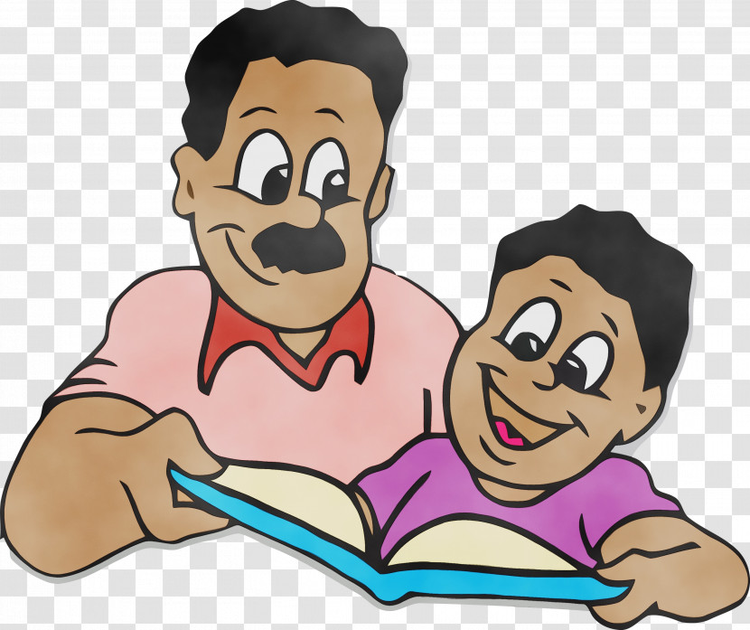 Cartoon Child Reading Sharing Fun Transparent PNG