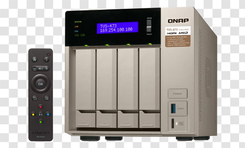 QNAP TVS-473 4-Bay Diskless NAS Server - Stereo Amplifier - SATA 6Gb/s Network Storage Systems TS-809 Pro Turbo TVS-473E QNAPNAS DT TVS-1282T-I7-64G 12BAY 3 4GHZQC 64GB DDR4 4XGBE 2XTHB 5XUSB3.0 INOthers Transparent PNG
