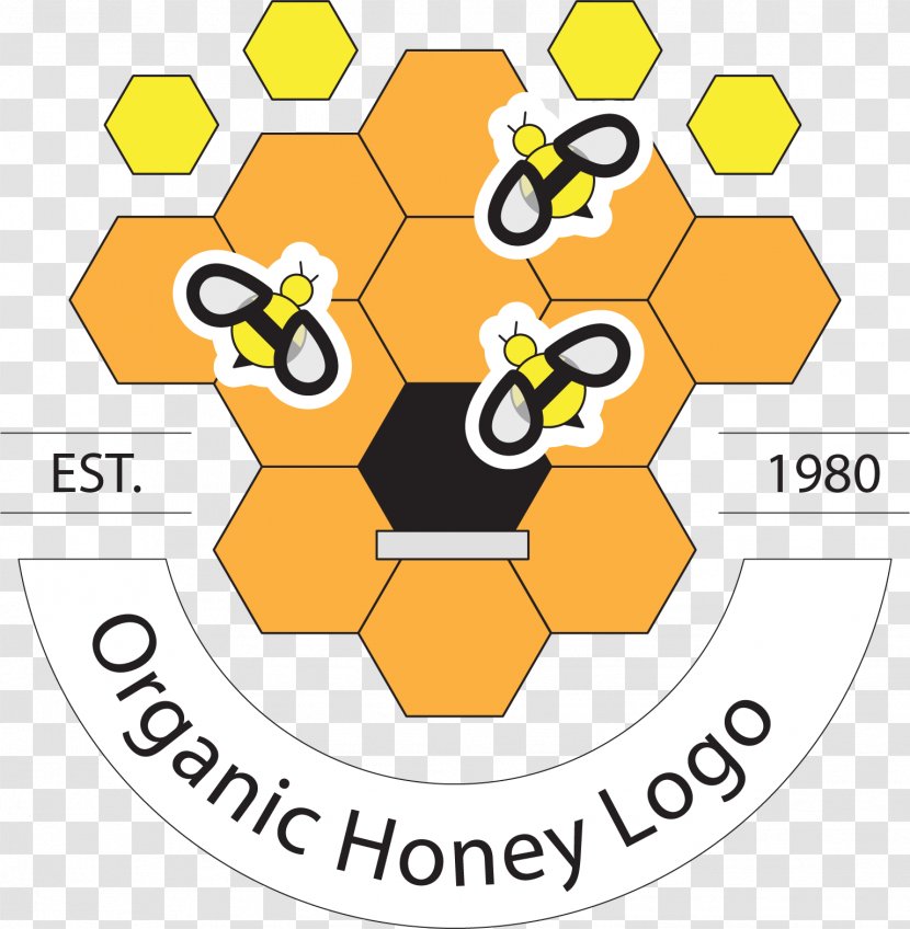 Logo Bee Honeycomb Transparent PNG