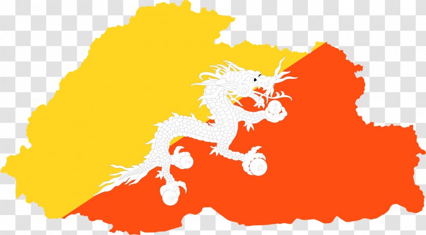 Flag Of Bhutan Mountains Map - National - BORDER FLAG Transparent PNG