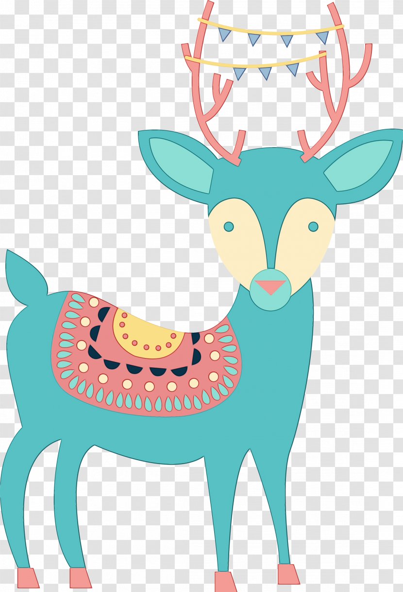 Reindeer - Fawn - Turquoise Transparent PNG