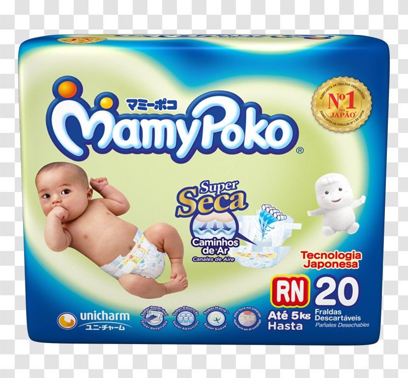 Diaper MamyPoko Infant Unicharm Disposable - Child - Fralda Transparent PNG