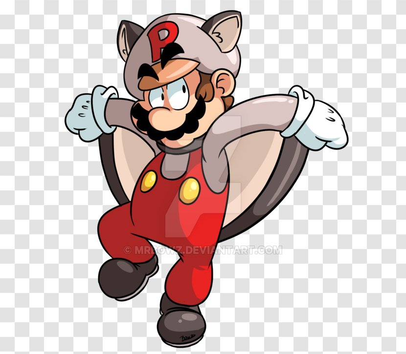 New Super Mario Bros. U Squirrel Luigi - Cartoon - Flying Transparent PNG
