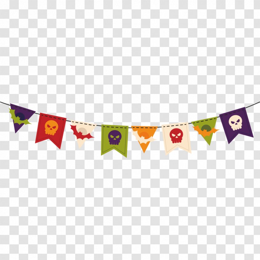 Halloween Flag Party - Watercolor - Pull Vector Material Transparent PNG