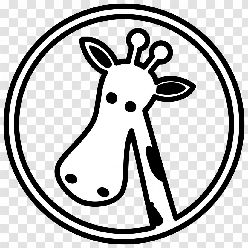 Giraffe Drawing Clip Art - Line - Black And White Drawings Of Animals Transparent PNG