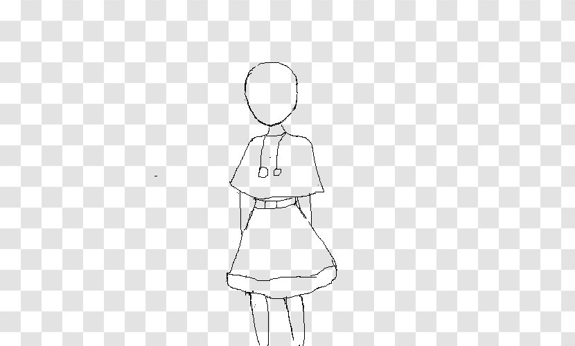 Thumb Sleeve Dress Costume Sketch - Silhouette - Sit Down Transparent PNG