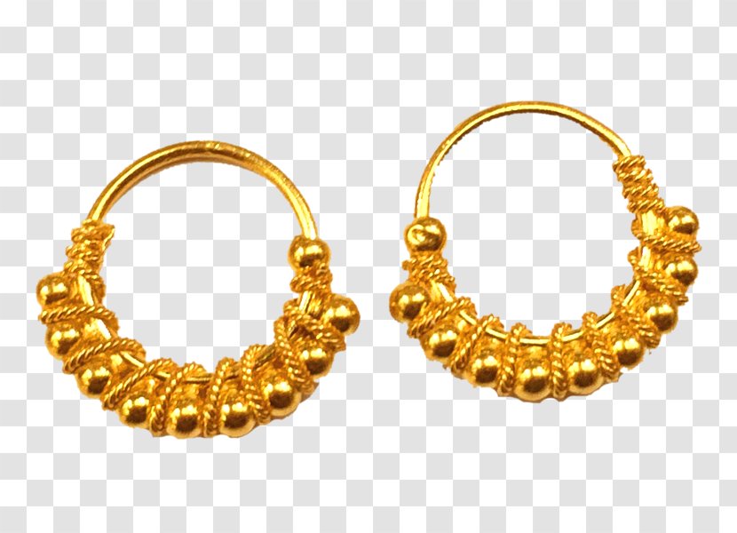 Earring Jewellery Gold Bangle - Hoops Transparent PNG