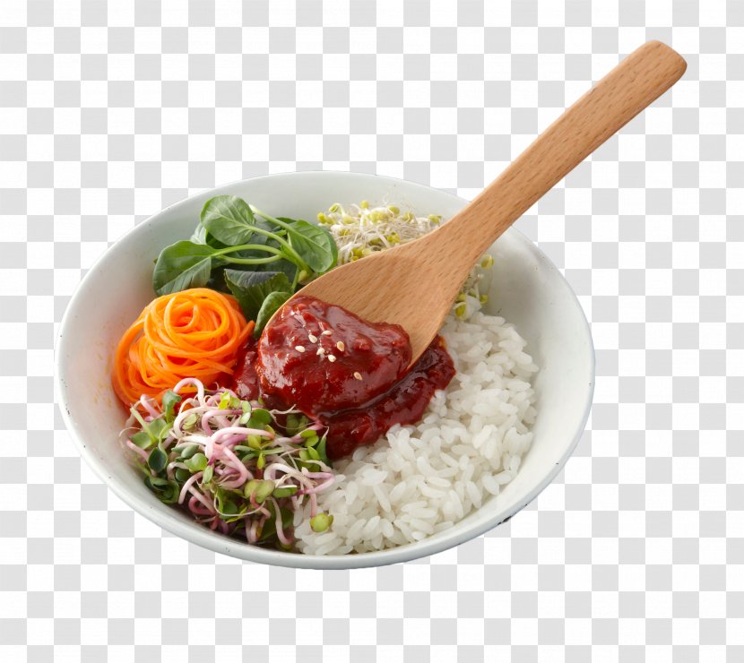 Bibimbap Vegetarian Cuisine White Rice Asian Vegetable - Chili Powder - Vegetables And Transparent PNG