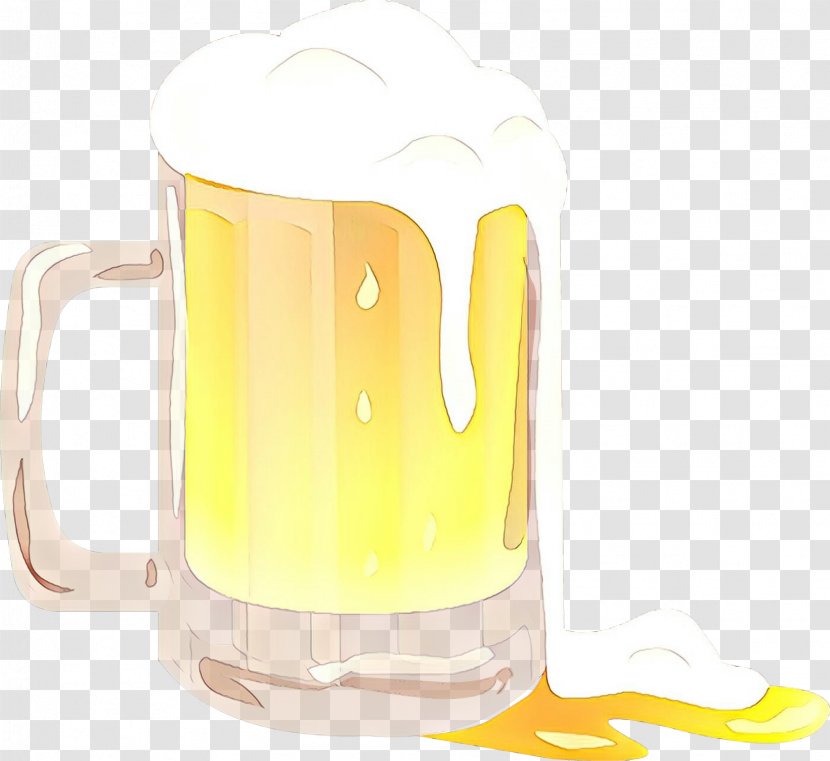 Beer Cartoon - Yellow - Glass Stein Transparent PNG