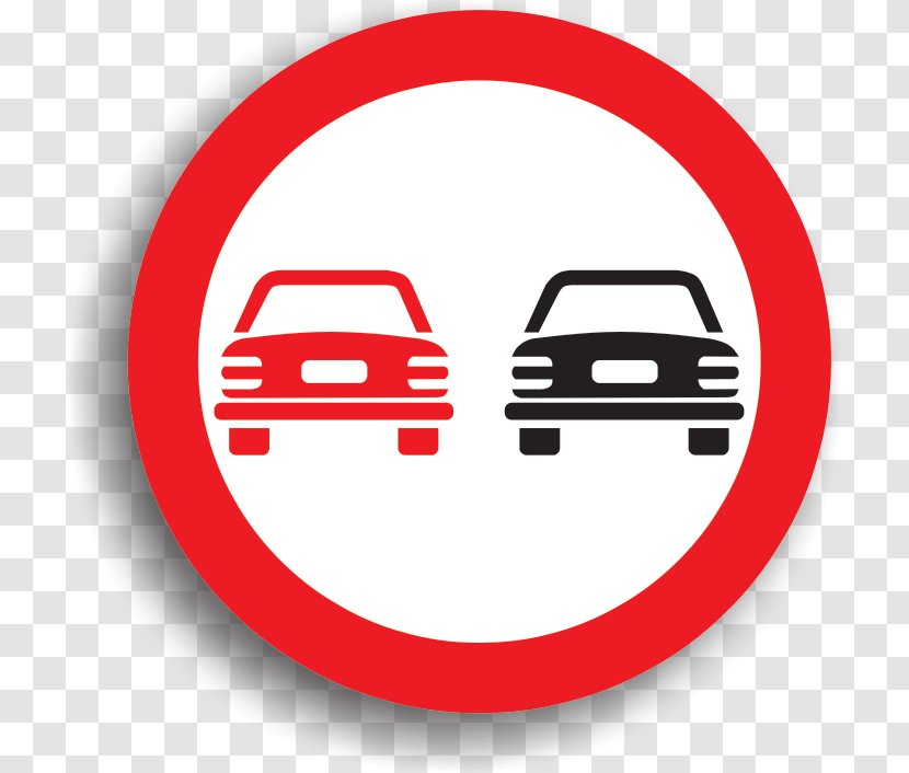 Traffic Sign Car Overtaking Italy - Prohibitory Transparent PNG