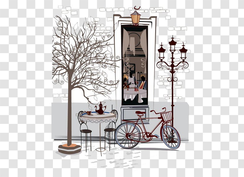Coffee Cafe Drink - Outside The Cafe, Bike Transparent PNG