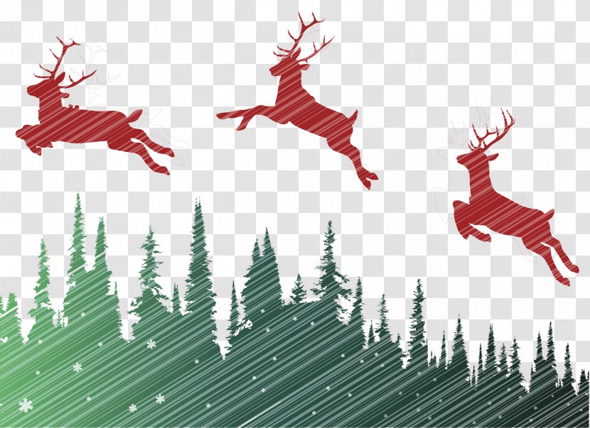 Reindeer Text Graphic Design Christmas Ornament Illustration - Forest Elk Transparent PNG