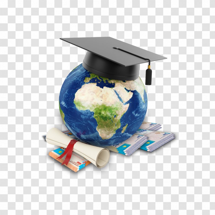 Globe Diploma Square Academic Cap Graduation Ceremony - Education Transparent PNG