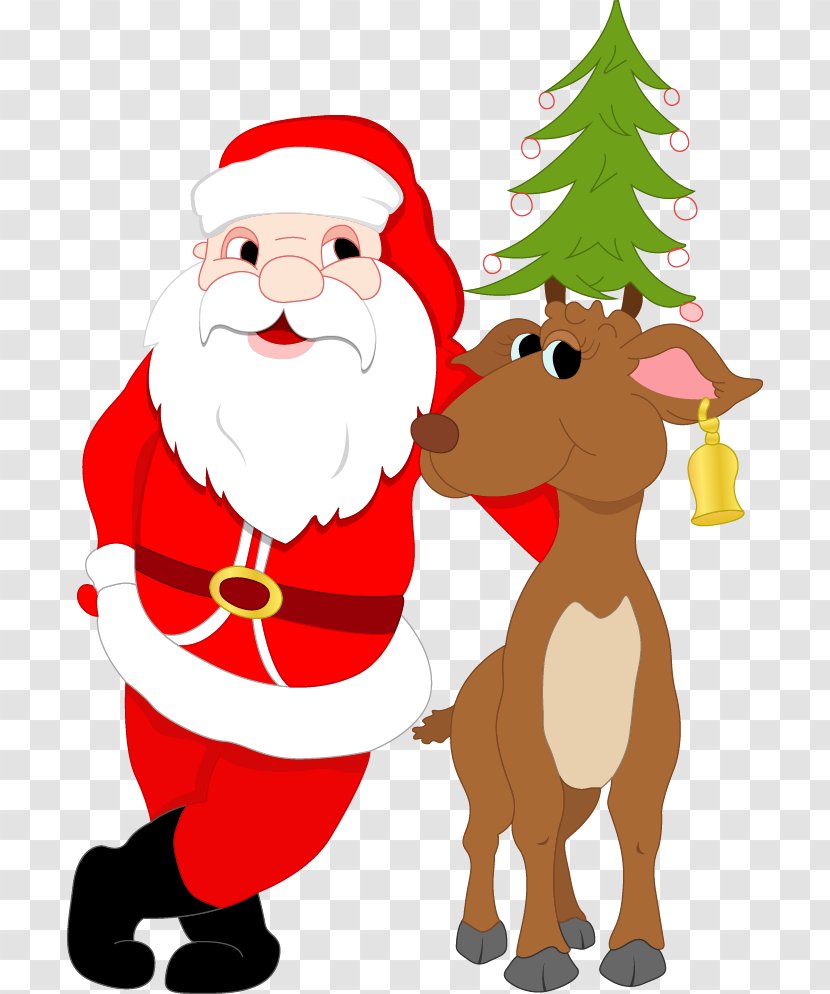 Santa Claus Reindeer Christmas Cartoon - Google Tracker - Vector Material Transparent PNG