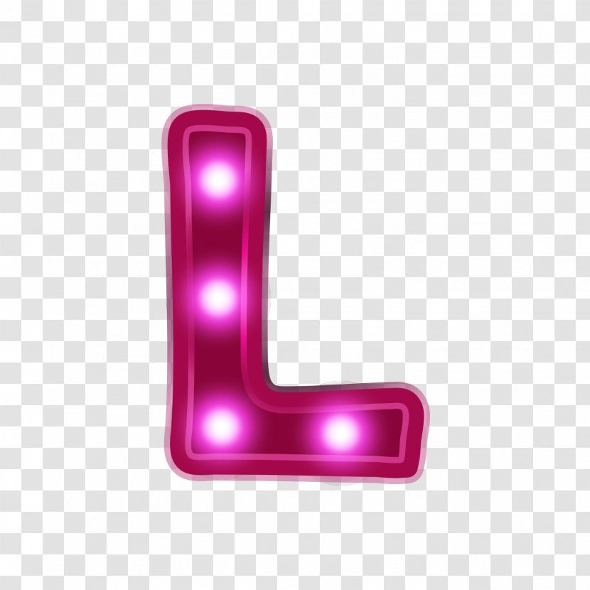 Letter Alphabet Font - Neon L Transparent PNG