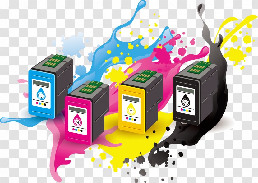 Printer Ink Cartridge - Flower - Vector Color Stereo Transparent PNG