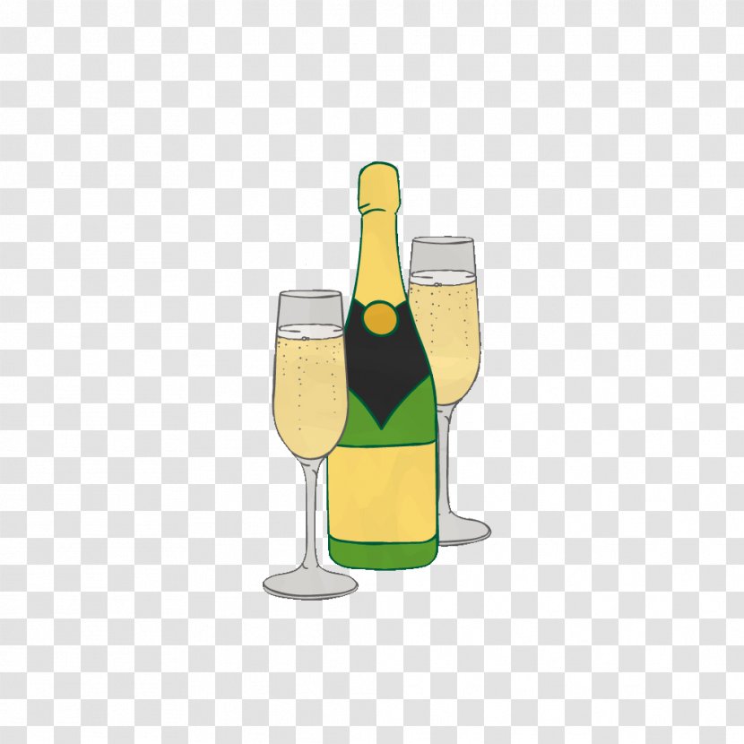 Champagne Beer Bottle Cocktail Wine - Bar - Free Glass Pull Material Transparent PNG