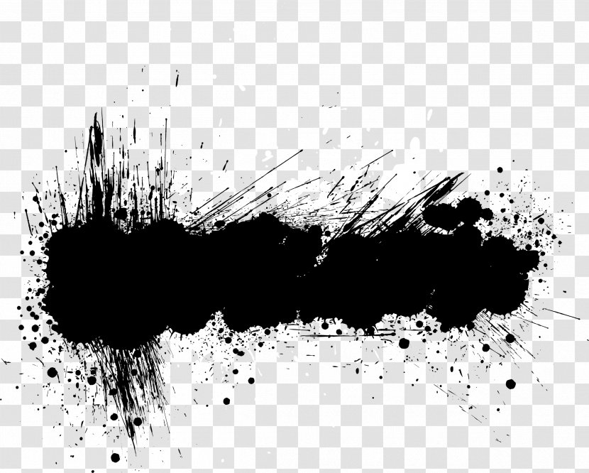 Banner Grunge Download - Text - Abstract Black Ink Transparent PNG