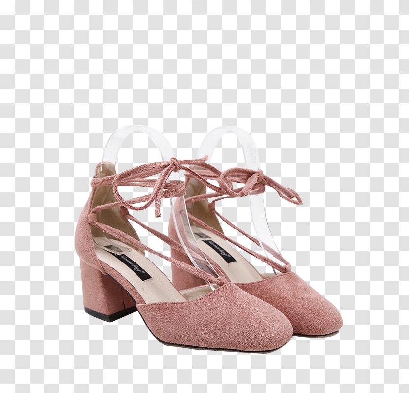 Shoe Suede Sandal Pink M Walking - Calico Square Heel Shoes For Women Transparent PNG