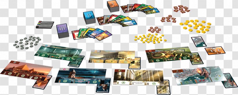 7 Wonders Set Catan Board Game - Duel - Playing Games Transparent PNG