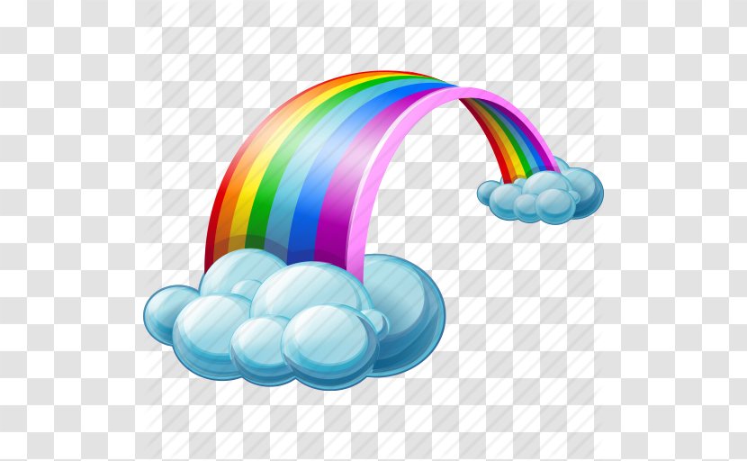 Rain Cloud Weather Icon - Apple Image Format - Rainbow Transparent Background Transparent PNG