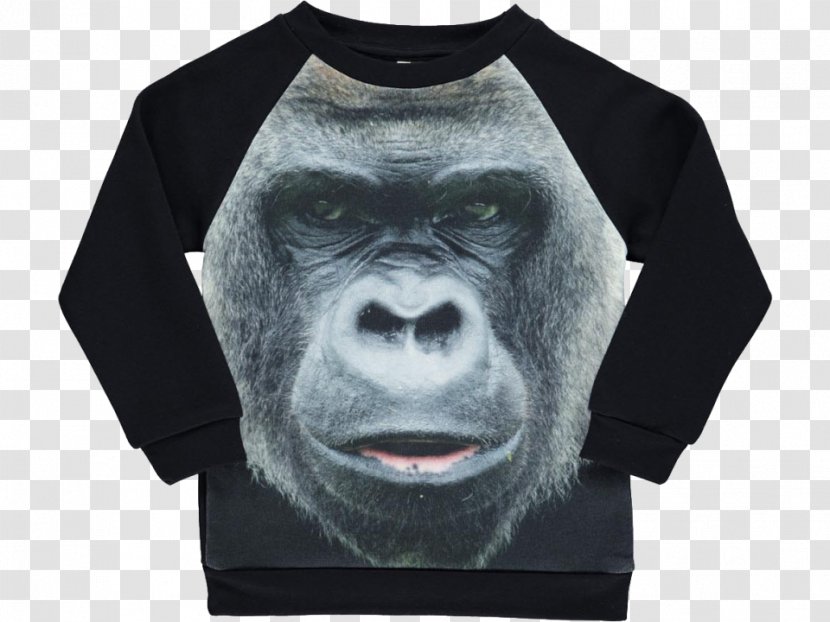T-shirt Bluza Sleeve Gorilla Sweater - Great Ape - Black Transparent PNG