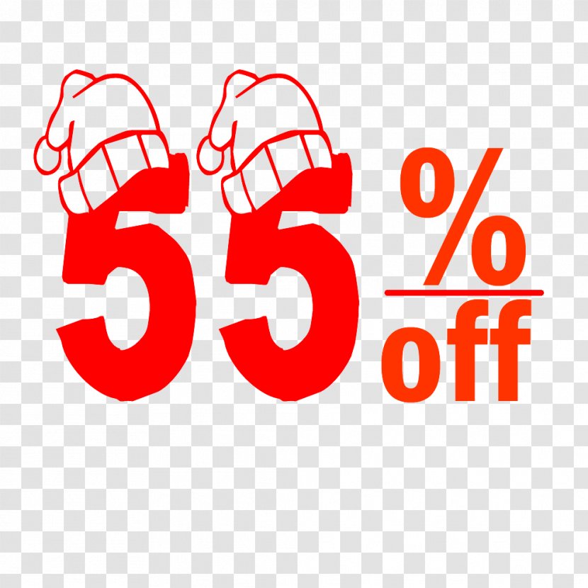 Christmas 55% Discount Tag. - Point - Area Transparent PNG