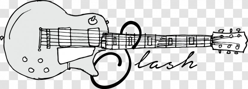 Electric Guitar Musical Instrument Accessory Line Art Font - Flower - Slash Transparent PNG