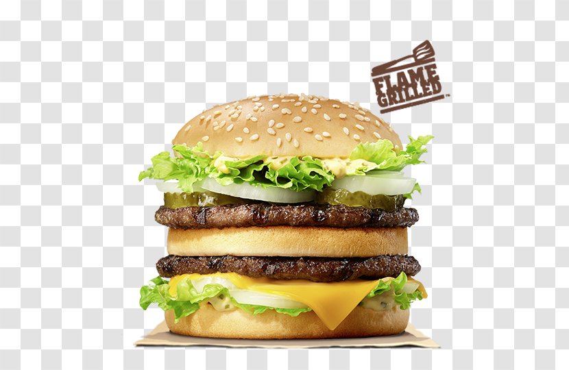 Big King Hamburger Whopper Cheeseburger BK XXL - Burger Transparent PNG