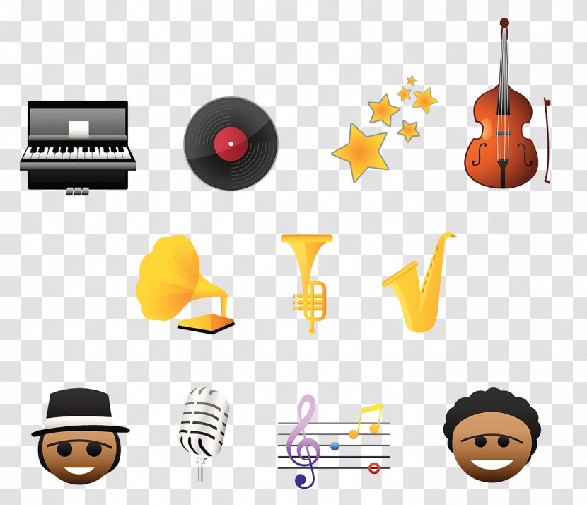 Alto Saxophone Musical Instrument Clip Art - Silhouette - A Group Of Elements Transparent PNG