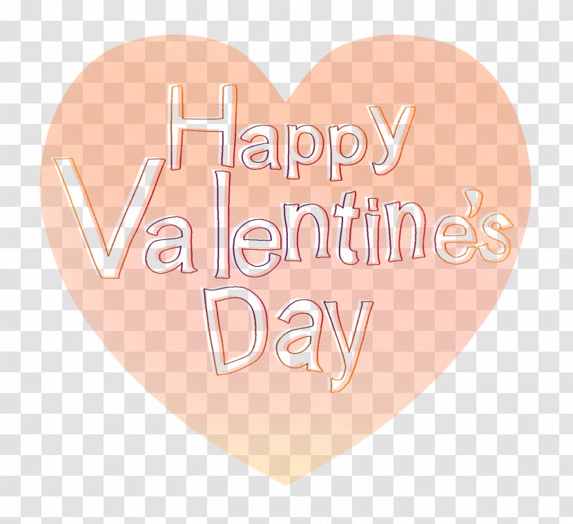Valentines Message Heart Free. - Peach Transparent PNG