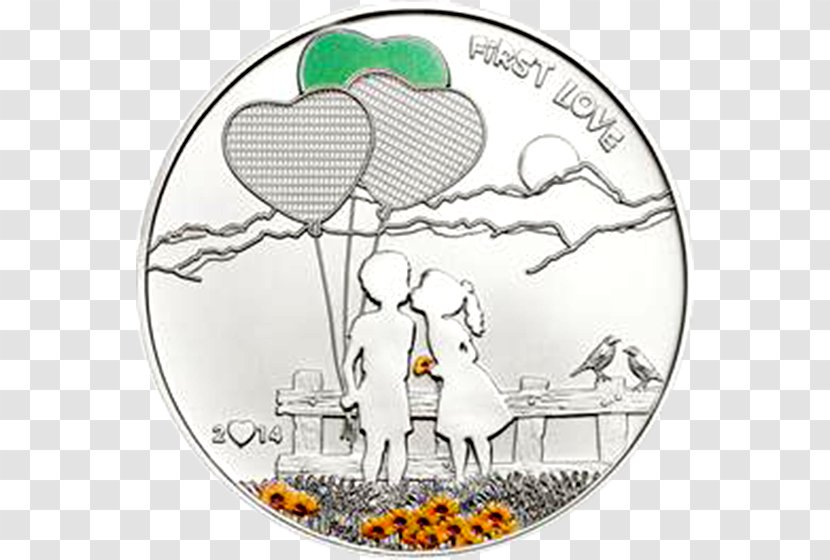 Silver Coin Commemorative Cook Islands - Heart Transparent PNG