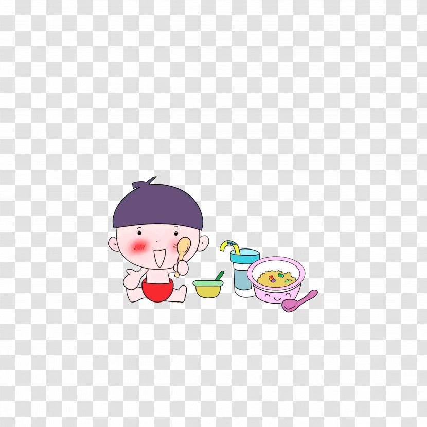 Child Eating Lollipop - Pink - With A Spoon To Eat. Transparent PNG