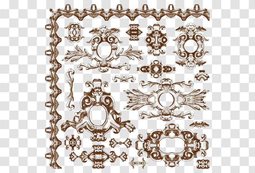 Ornament Baroque Royalty-free Drawing - Vintage Border Pattern Vector Transparent PNG