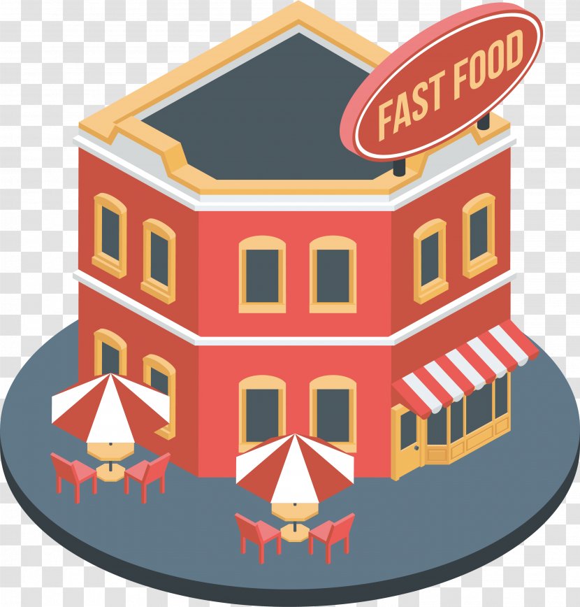 Fast Food Restaurant - Red Fast-food Model Transparent PNG
