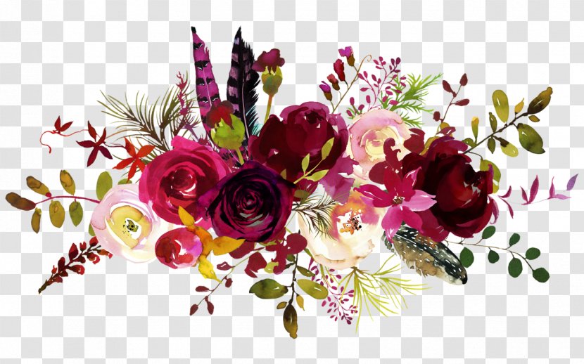 Wedding Invitation Floral Design Flower Burgundy - Branch Transparent PNG